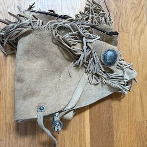 Fringed Suede Full CHAPS unisex with Conchos